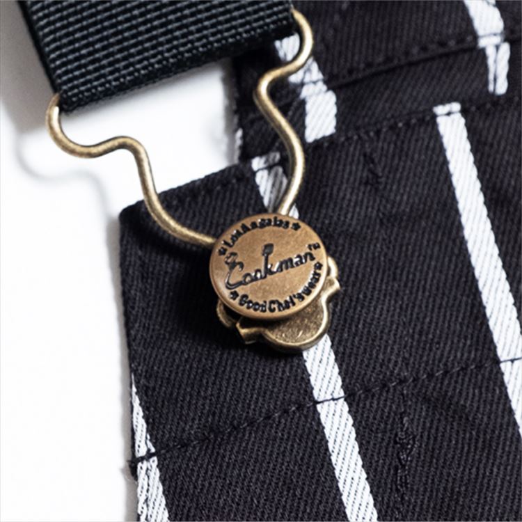 COOKMAN/クックマン Fisherman's Bib Overall Stripe Black