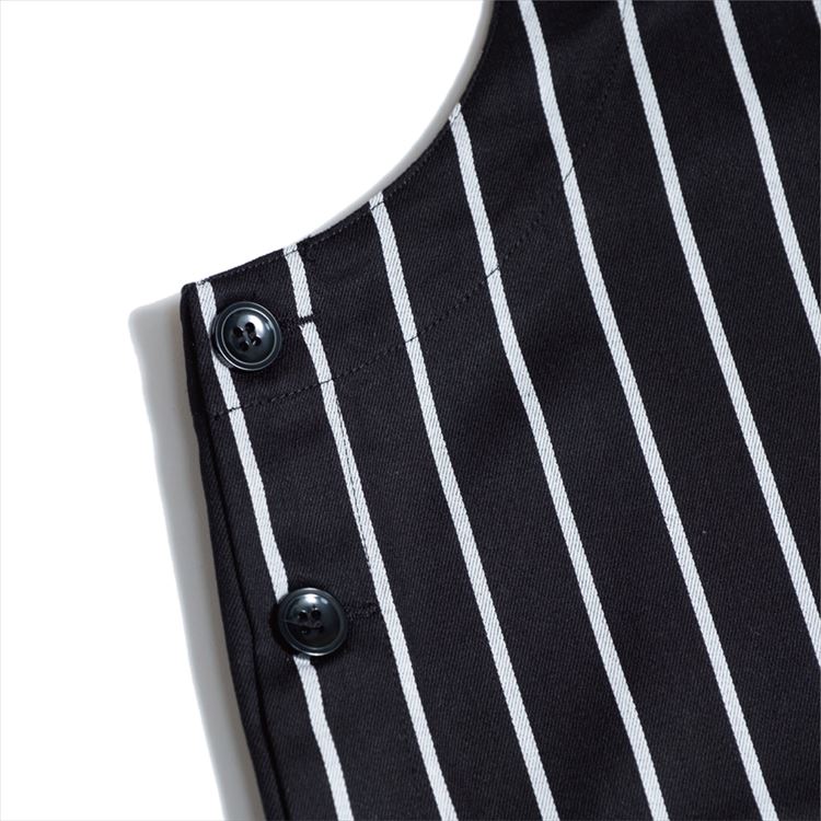 COOKMAN/クックマン Fisherman's Bib Overall Stripe Black（ユニ
