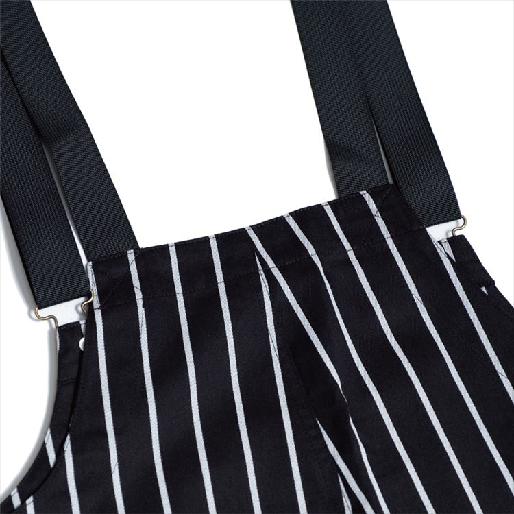 COOKMAN/クックマン Fisherman's Bib Overall Stripe Black