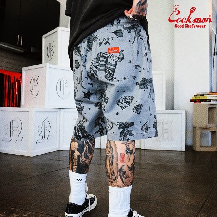 COOKMAN/クックマン Chef Pants Short シェフパンツ「Old Tattoo