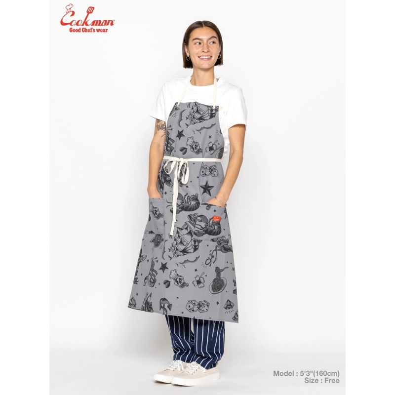 COOKMAN クックマン ロングエプロン Long Apron「Old Tattoo Gray