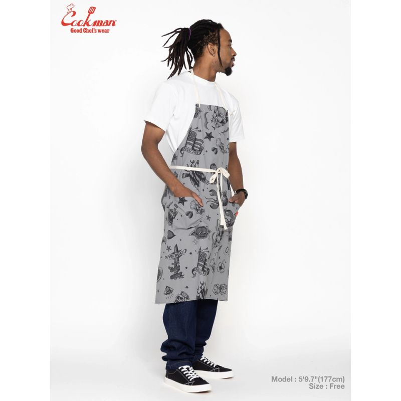 COOKMAN クックマン ロングエプロン Long Apron「Old Tattoo Gray