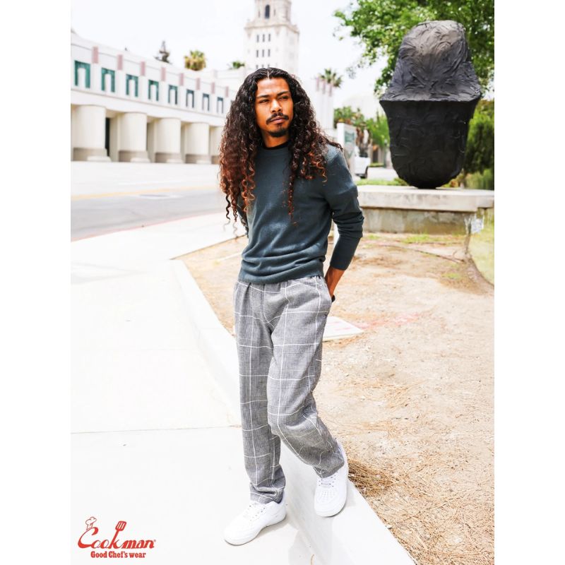 COOKMAN/クックマン Chef Pants シェフパンツ「Glen Check Black