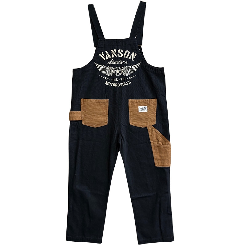 VANSON バンソン ロゴ刺繍 オーバーオール サロペット つなぎ メンズ