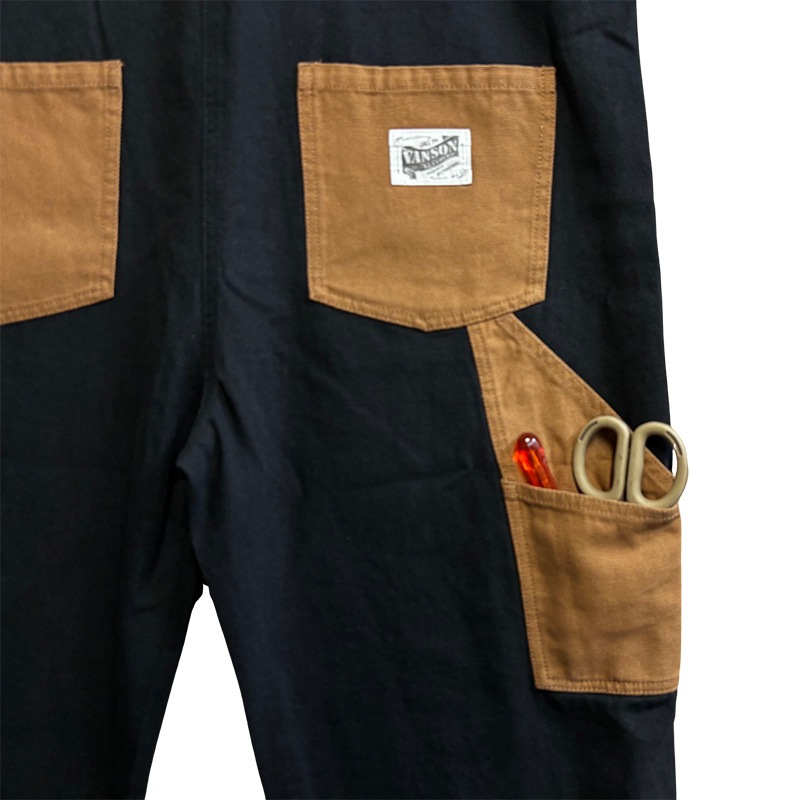 VANSON バンソン ロゴ刺繍 オーバーオール サロペット つなぎ メンズ