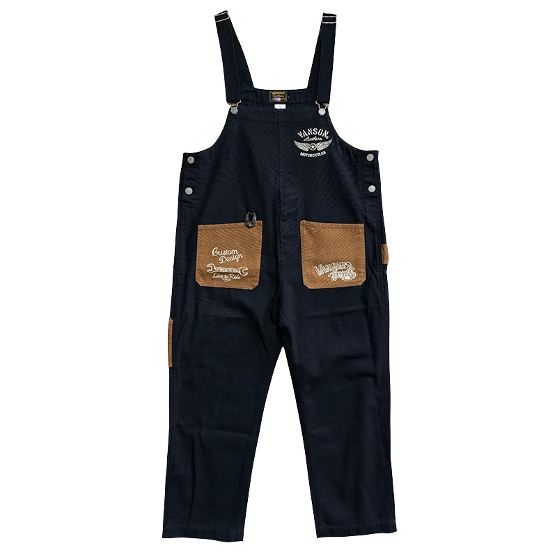 VANSON バンソン ロゴ刺繍 オーバーオール サロペット つなぎ メンズ