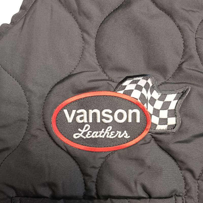 VANSON バンソン キルティングベスト QUILTING VEST ブラック｜4サイズ