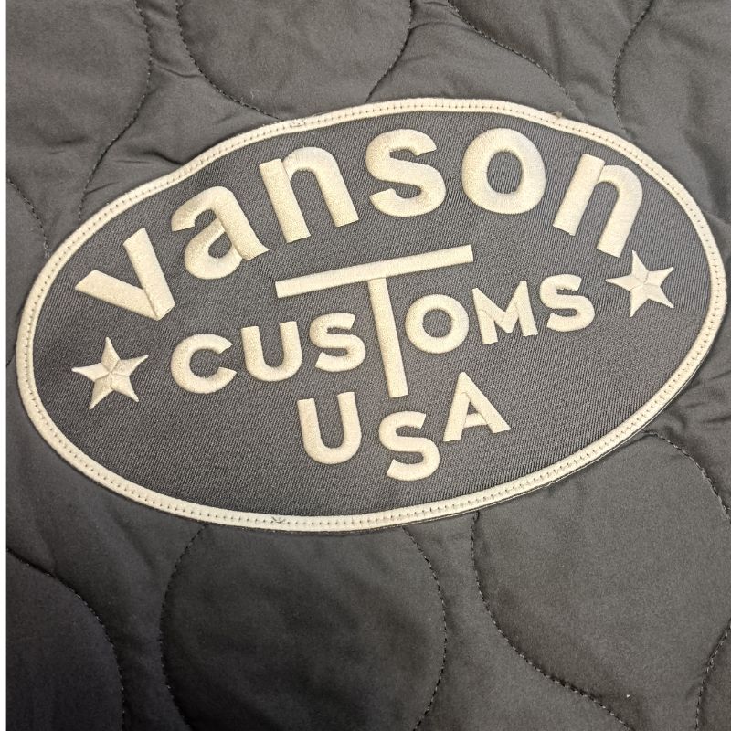 VANSON バンソン キルティングベスト QUILTING VEST ブラック｜4サイズ