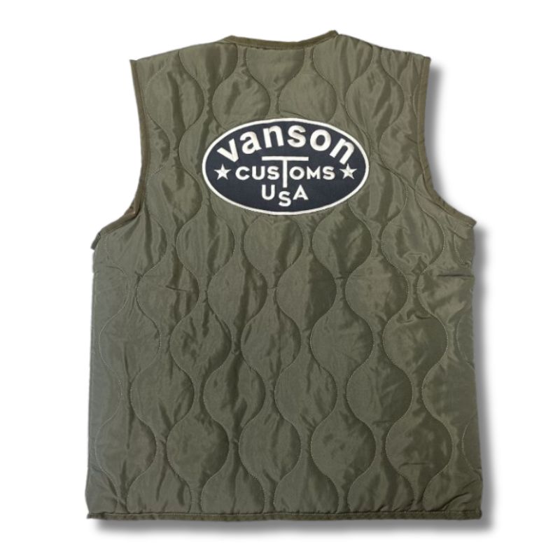 VANSON バンソン キルティングベスト QUILTING VEST アーミー