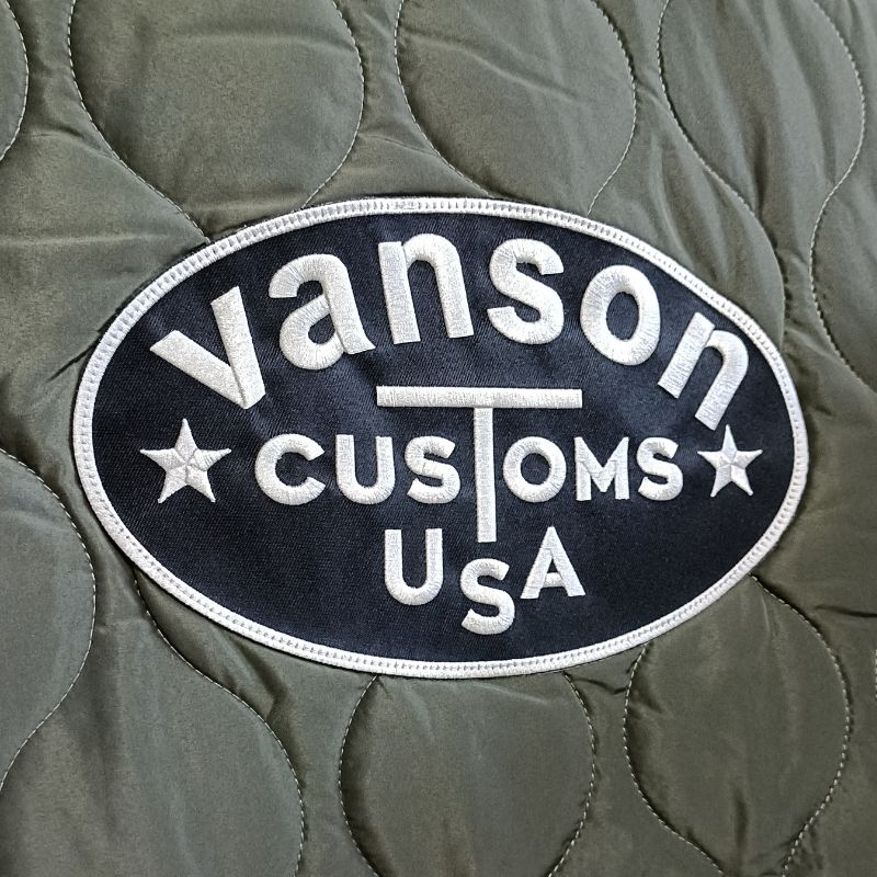 VANSON バンソン キルティングベスト QUILTING VEST アーミーグリーン