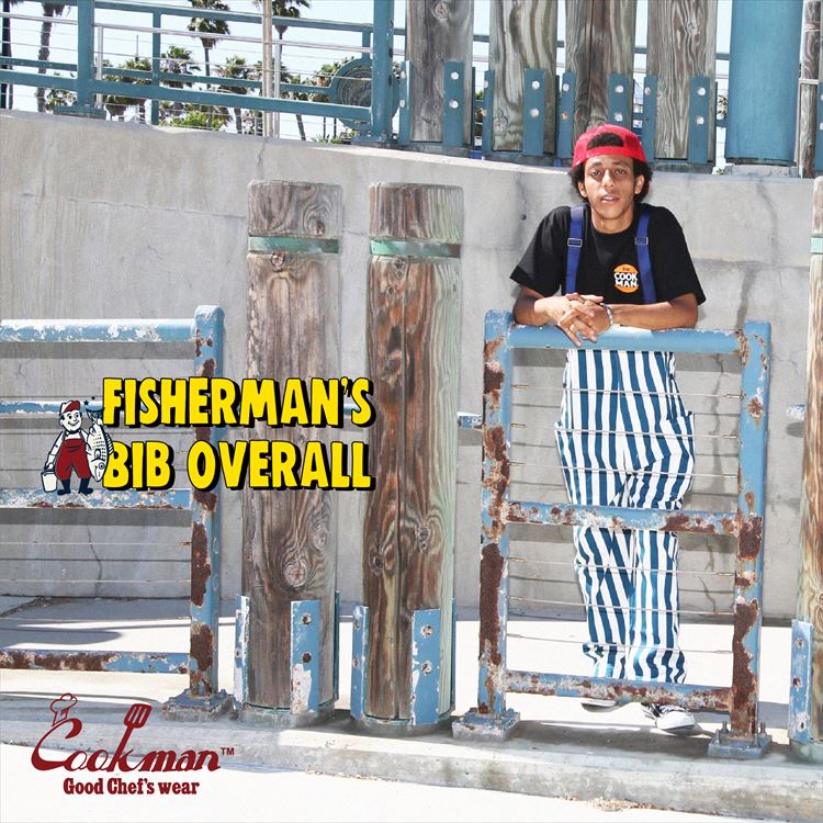 COOKMAN/クックマン Fisherman's Bib Overall Wide Stripe Navy（ユニ
