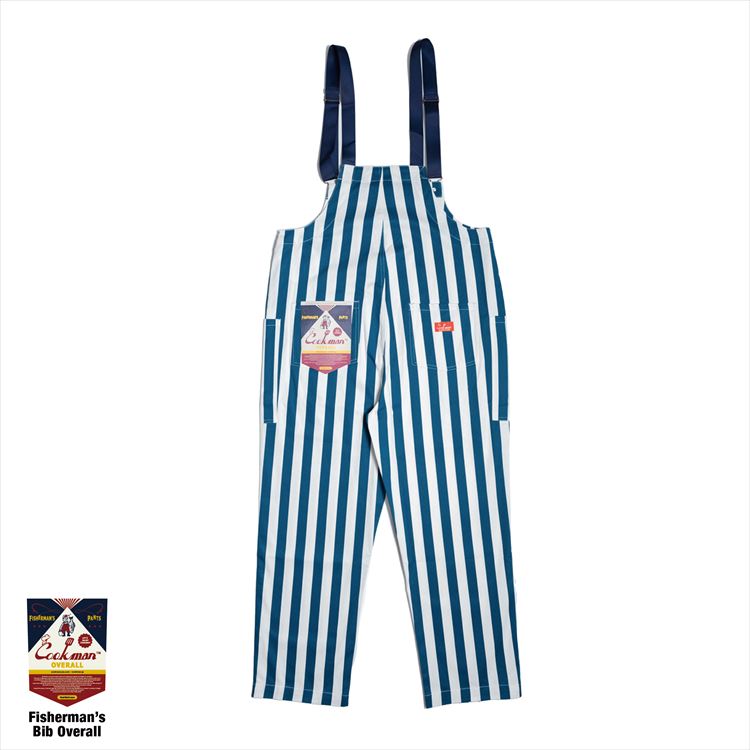 COOKMAN/クックマン Fisherman's Bib Overall Wide Stripe Navy（ユニ