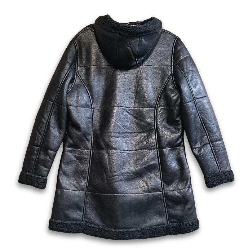 Fashionista PUレザー ボアライナー レディースコート 合皮 ジャケット Fashionista PUレザー ボアライナー レディースコート 合皮 ジャケット