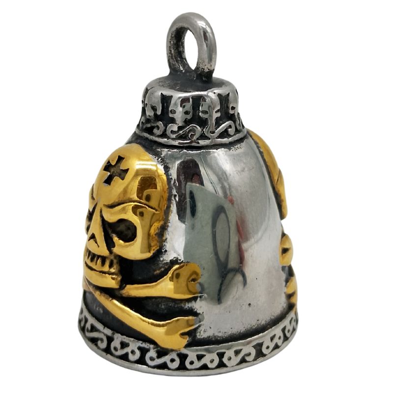 送料無料！】バイカーベル Crossbones Skull GOLD ｜お守り・魔除け 