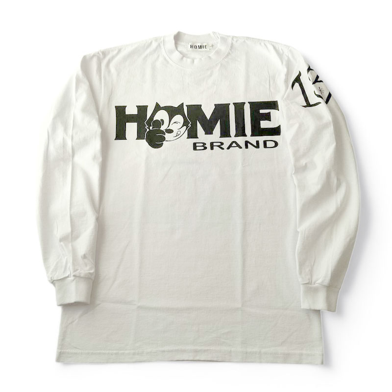 @HOMIE HOMIE ロンT ホワイト 長袖Tシャツ ホーミーケイ チカーノ 7.5オンス