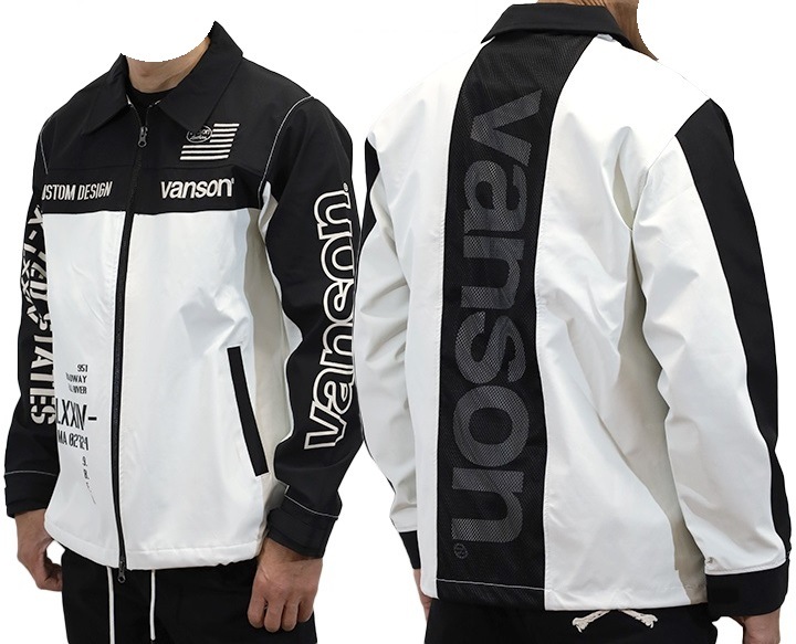 VANSON バンソン 三層ストレッチ コーチジャケット 高耐水・高撥水加工 nvsz-2504 VANSON バンソン 三層ストレッチ コーチジャケット 高耐水・高撥水加工