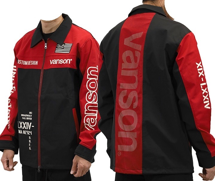 VANSON バンソン 三層ストレッチ コーチジャケット 高耐水・高撥水加工