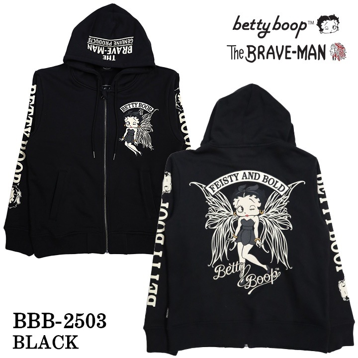 THE BRAVEMAN×BETTY BOOP ブレイブマン ベティ・ブープ 裏毛フルジップ
