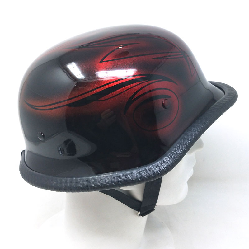 飾りへルメット。。。 送料無料！装飾用ハーフヘルメット（ジャーマン） PIN STRIPE-RED ピン