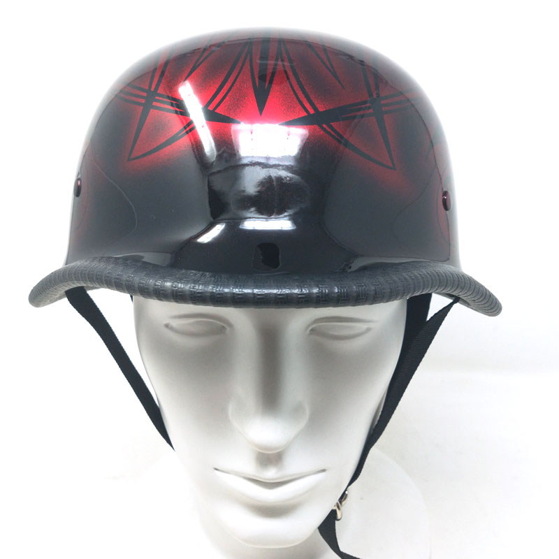 飾りへルメット。。。 送料無料！装飾用ハーフヘルメット（ジャーマン） PIN STRIPE-RED ピン