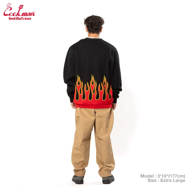COOKMAN/クックマン カーディガン Knitted Cardigan 「Flame Black