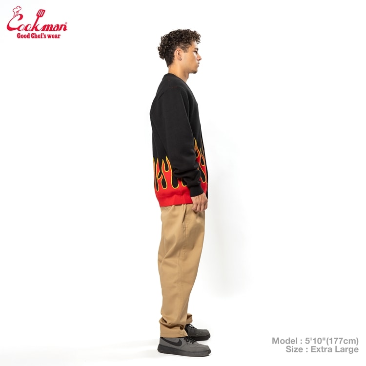 COOKMAN/クックマン カーディガン Knitted Cardigan 「Flame Black