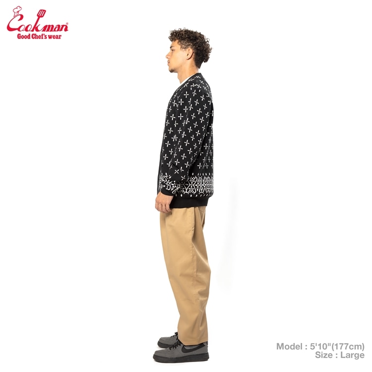 COOKMAN/クックマン カーディガン Knitted Cardigan 「Bandanna Cross
