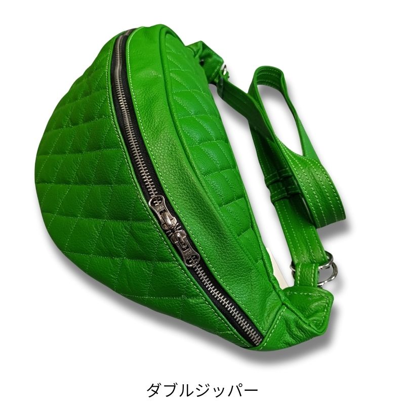 MOTOBLUEZ バッファローレザーファニーパック ダイヤステッチ レザー