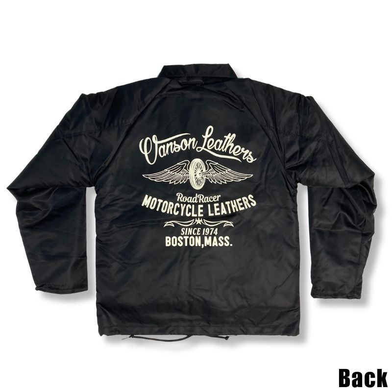 VAN ヴァンジャケット コーチジャケット ブルゾン バックロゴ エンジ アウトレット 価格ファッション - VAN ヴァンジャケット コーチ