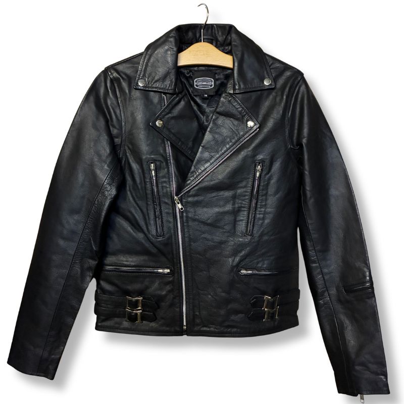 バッファローレザー ライダースジャケット 水牛革 ｜ブラック｜UK