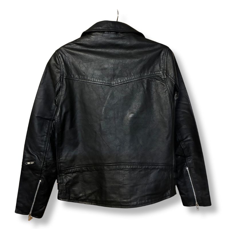18aw バッファローレザー ライダース バッファローレザー ライダースジャケット 水牛革 ｜ブラック｜UK