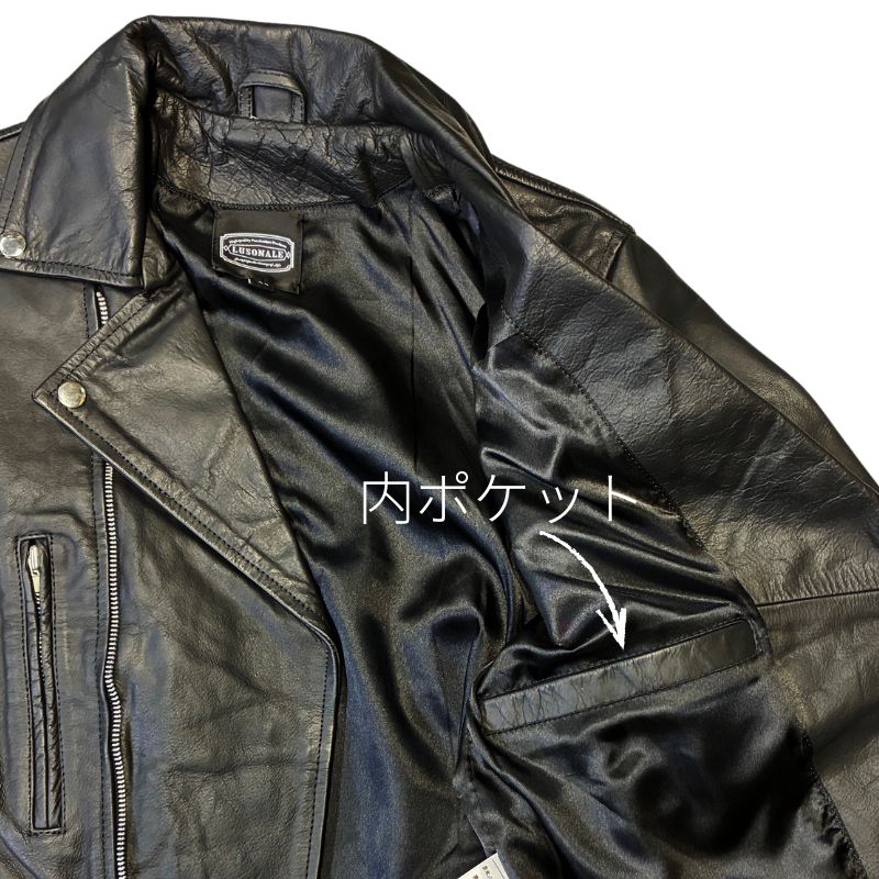 美品✨バッファローレザー ダブルライダースジャケット ゴールド金具 FREEDOM】美品 水牛革バッファローレザーダブルライダースジャケット