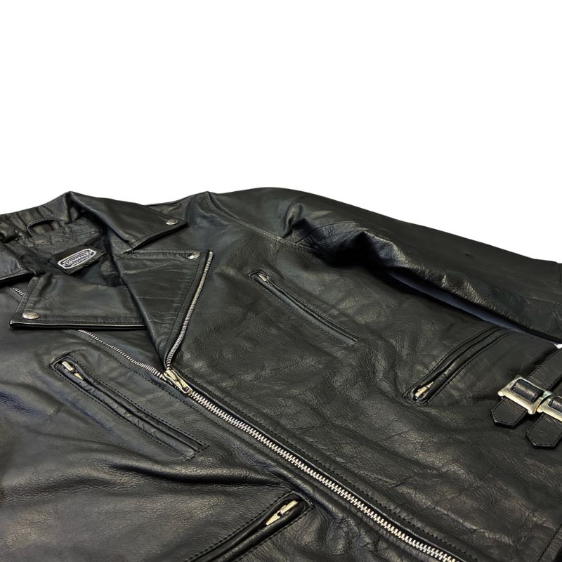 バッファローレザー ライダースジャケット 水牛革 ｜ブラック｜UK
