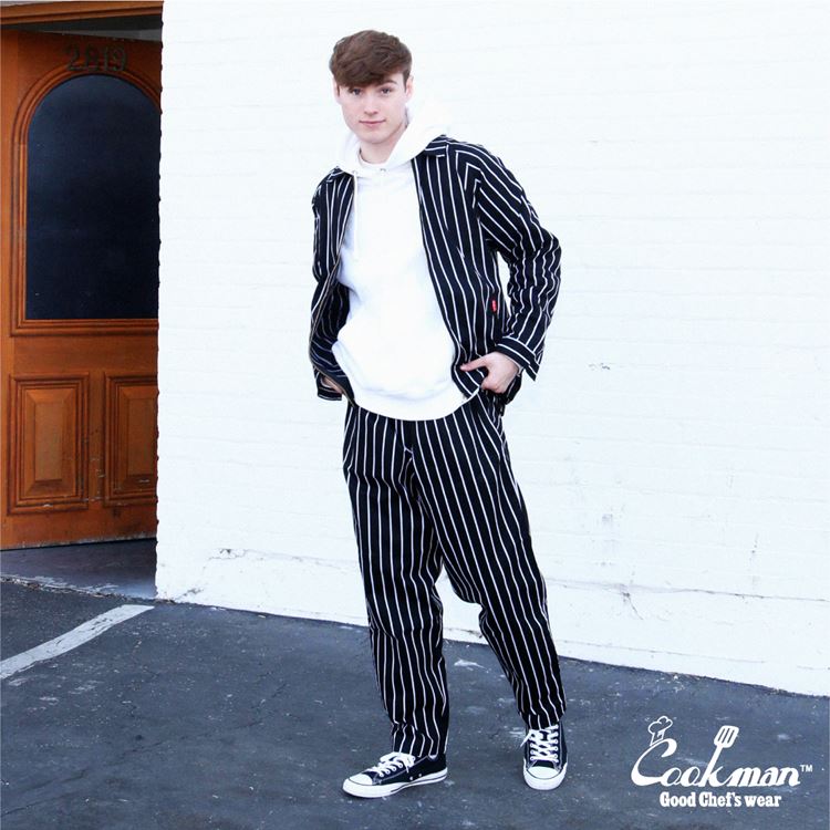 Cookman クックマン　セットアップ　ジャケット　シェフパンツ　ストライプ COOKMAN/クックマン Chef Pants シェフパンツ「Stripe Black