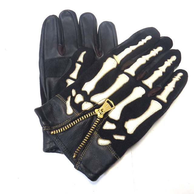 Vin&Age レザーグローブ（スケルトン）【VG15-IV】アイボリー/ブラック
