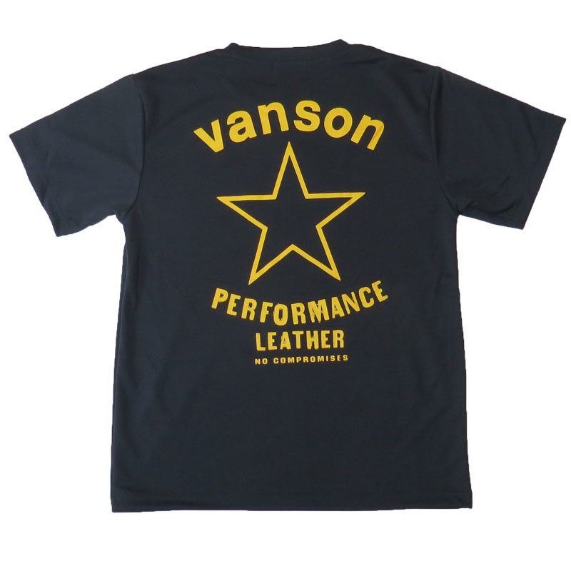 VANSON バンソン ドライTシャツ「YELLOW STAR」イエロースター 吸汗速  