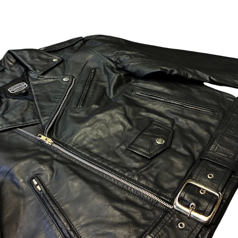 バッファローレザー ライダースジャケット 水牛革 ｜ブラック｜US