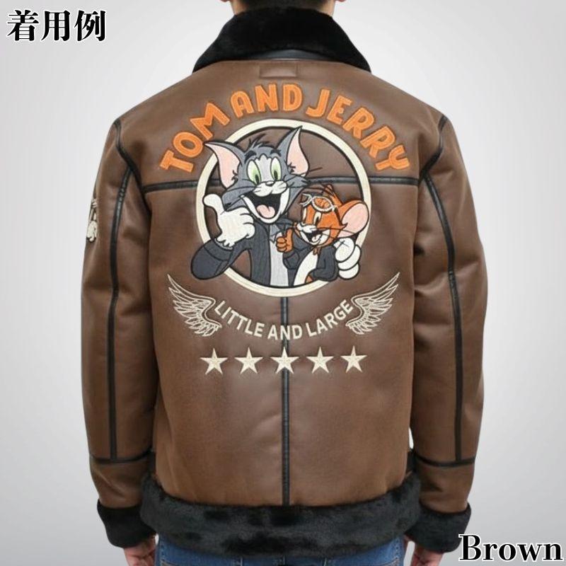 TOM&JERRY トムとジェリー 刺繍 裏ファー ボンディング B-3 フライト