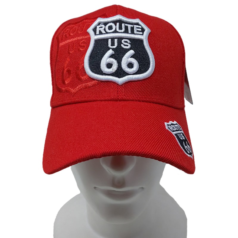 ROUTE66 RT66 ルート66 キャップ ROAD SHIELD レッド 帽子 （66-AC-CP