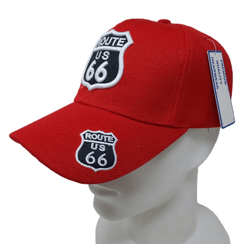 ROUTE66 RT66 ルート66 キャップ ROAD SHIELD レッド 帽子 （66-AC-CP