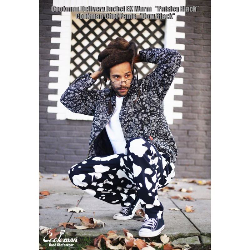 COOKMAN/クックマン Chef Pants シェフパンツ「Cow Black」（ユニ