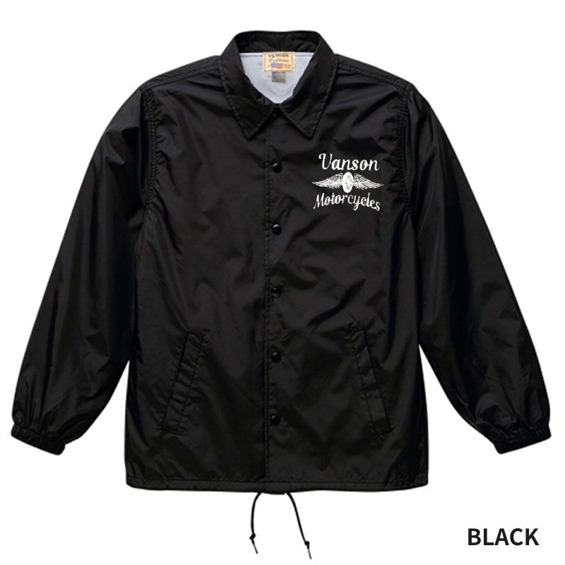 VANSON モトブルーズ別注 コーチジャケット 「WHEEL & WING」｜2カラー