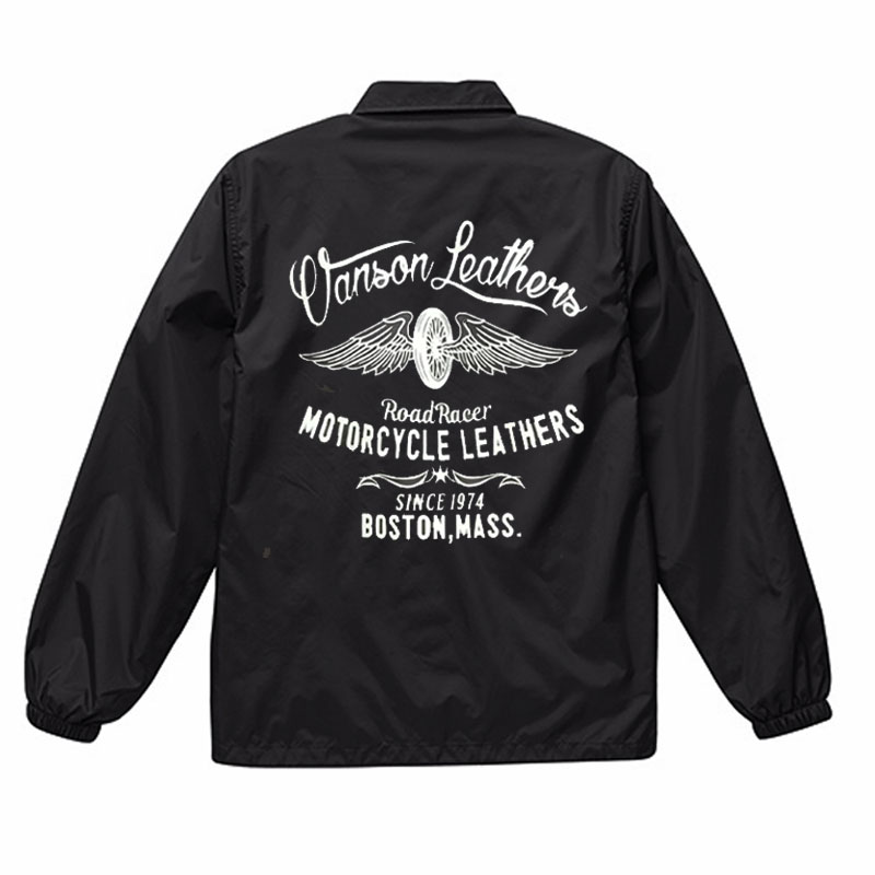 VANSON モトブルーズ別注 コーチジャケット 「WHEEL & WING」｜2カラー