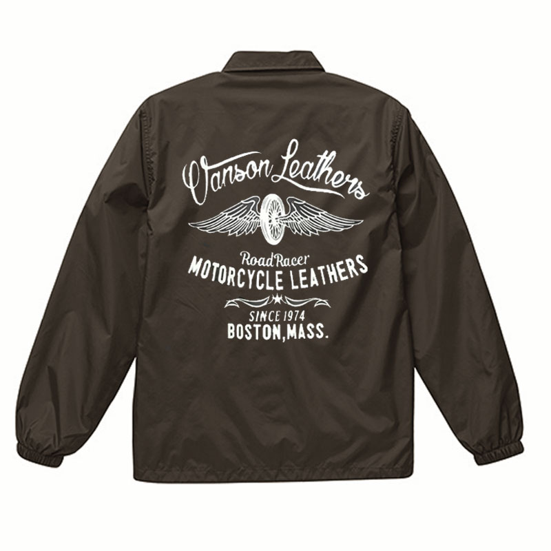 VANSON モトブルーズ別注 コーチジャケット 「WHEEL & WING」｜2カラー