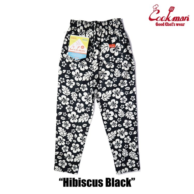 COOKMAN/クックマン Long Chef Pants シェフパンツ「Hibiscus Black