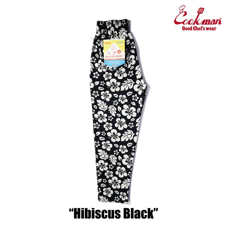 COOKMAN/クックマン Long Chef Pants シェフパンツ「Hibiscus Black