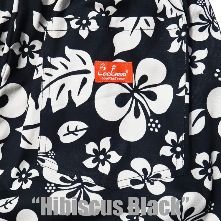 COOKMAN/クックマン Long Chef Pants シェフパンツ「Hibiscus Black