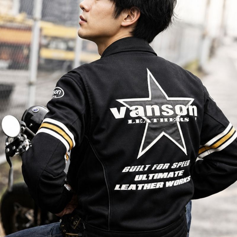 VANSON バンソン メッシュライダースジャケット ブラック／ホワイト