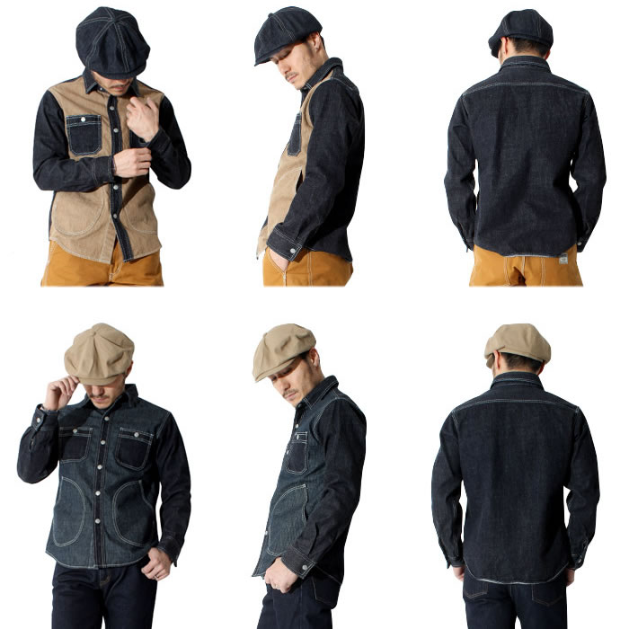 児島ジーンズ デニムコンボヘリンボーンシャツ KOJIMA GENES DENIM