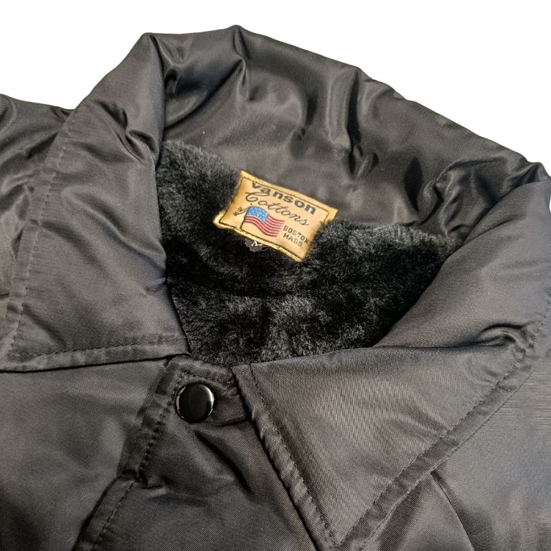 VANSON ボアライナー コーチジャケット「MOTORCYCLE」ブラック｜3